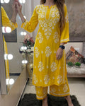 Yellow Chikankari suit